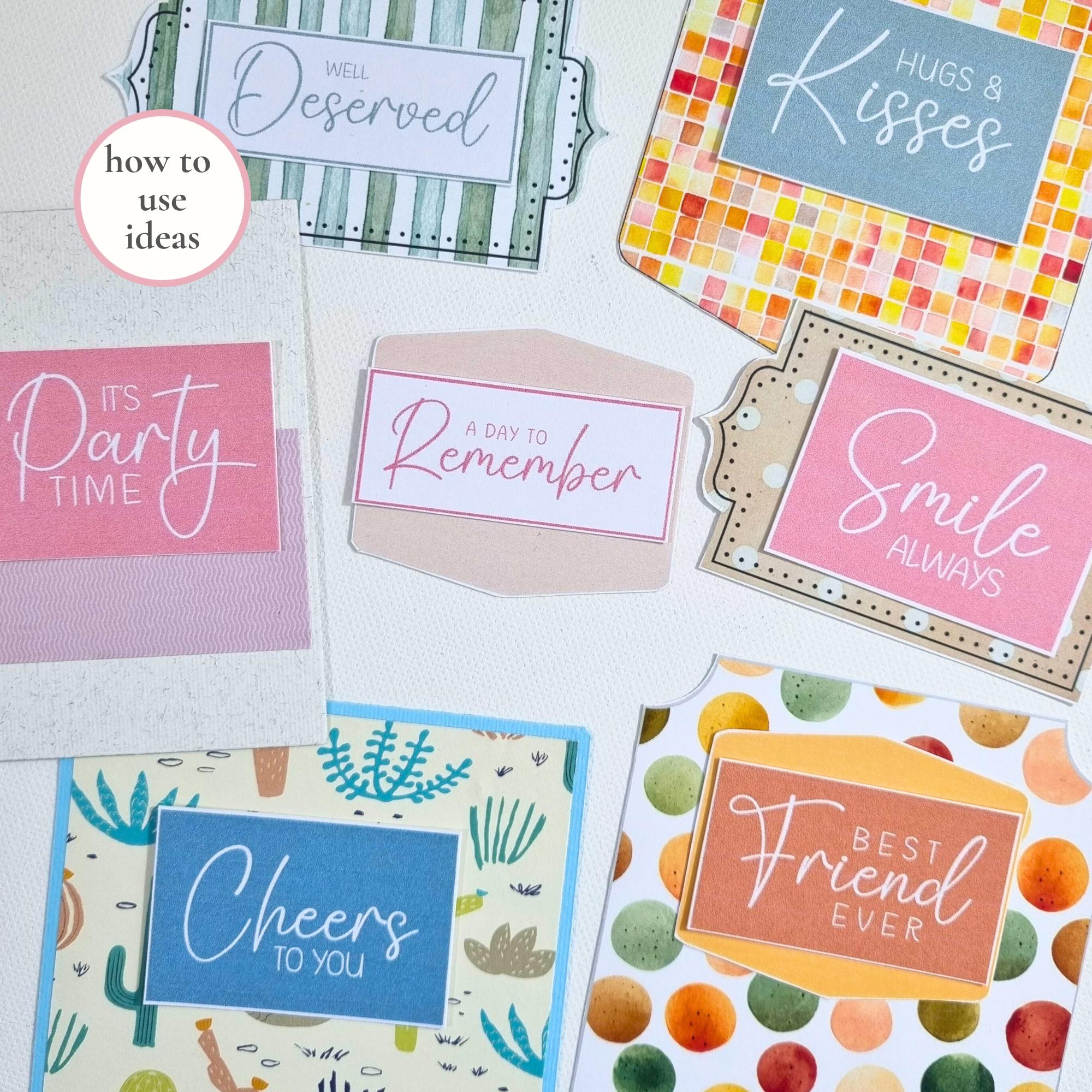 Printable Sentiments for Cards, Card Making Sentiment, DIY Crafts Kit ...