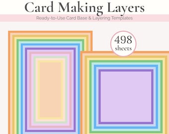 Card Making Kit - Printable Cardmaking Layers Sketches, Traceable Layouts Templates, DIY Craft Activity Kits, Digital Paper Crafts Supplies