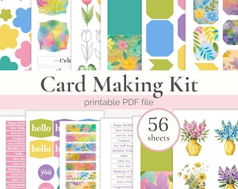Craft Activity - DIY Card Making Kit, Printable Crafting Kits, Cardmaking Sheet for Greeting Cards, Digital Craft Supplies Pack, PDF Crafts