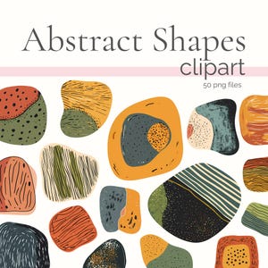 Pode incluir: Um conjunto de formas abstratas em várias cores e padrões, incluindo amarelo, laranja, vermelho, verde, azul e preto. As formas são orgânicas e fluidas, com uma variedade de texturas e detalhes. As formas são perfeitas para uso em projetos de design digital ou físico.