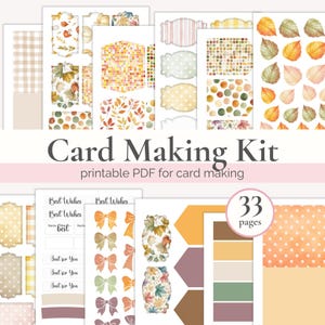 Craft Activity - DIY Card Making Kit, Printable Crafting Kits, Cut Aparts Sheet for Fall Greeting Cards, Digital Craft Supplies Pack, Crafts