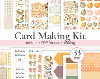 Craft Activity - DIY Card Making Kit, Printable Crafting Kits, Cut Aparts Sheet for Fall Greeting Cards, Digital Craft Supplies Pack, Crafts