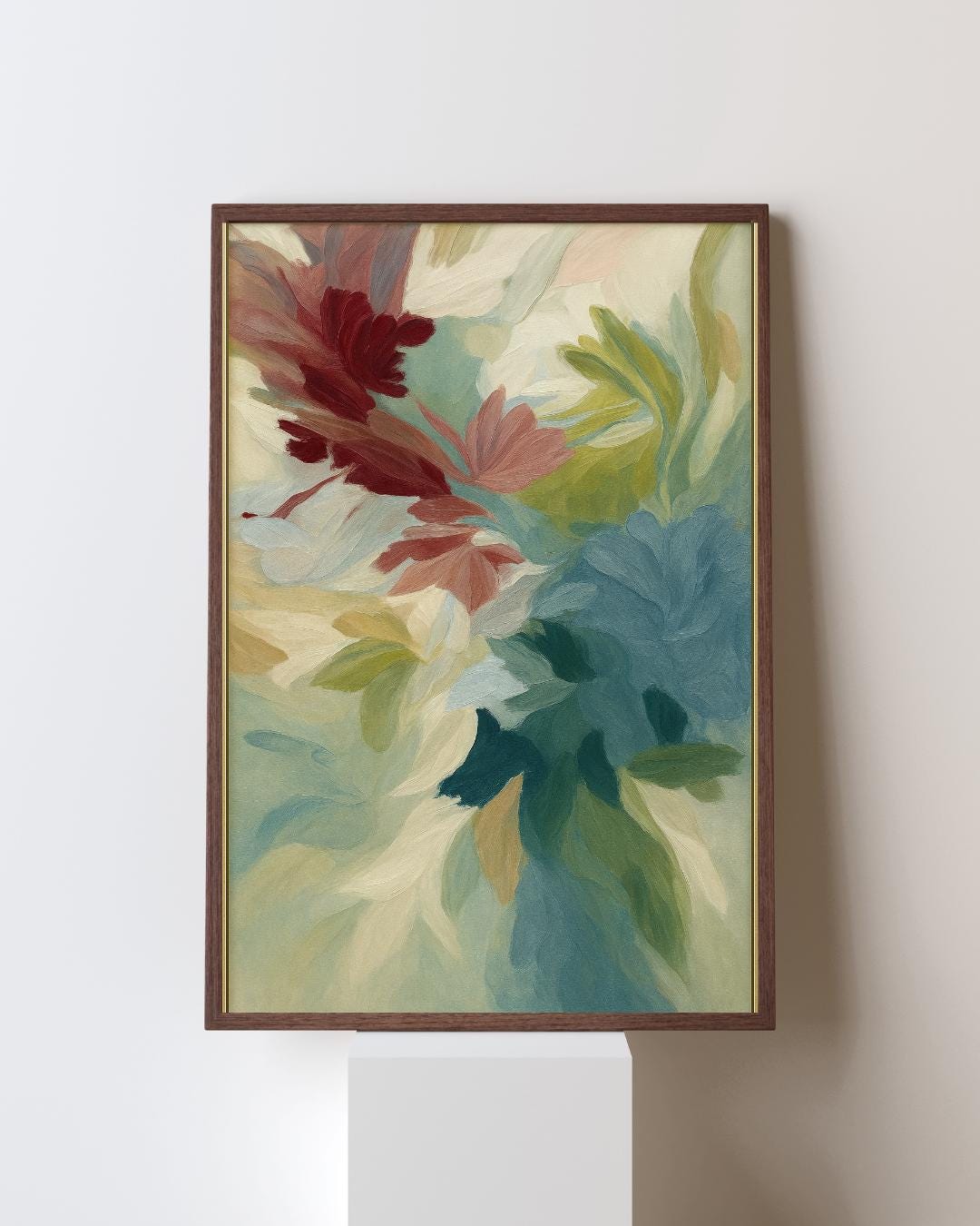 Floral Abstract Wall Art – Botanical Brushstroke Print | Elegant Soft ...