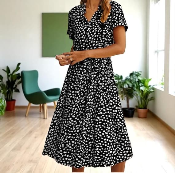 green emerald velvet dress Black Polka Dot Mini Dress
