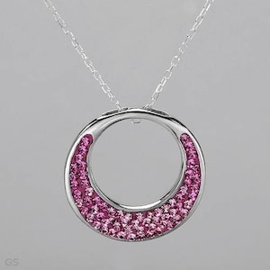 Gorgeous Set of Necklace + Earrings with Genuine Crystal Pink Enamel (LAST ONE)