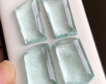 Natural Aquamarine Rosecut Pair: Ethically Sourced Gemstones (117 carats total weight