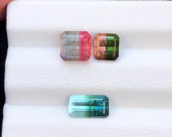 4.65カラットの鮮やかなバイカラートルマリン（ファセットカット、アフガニスタン産）