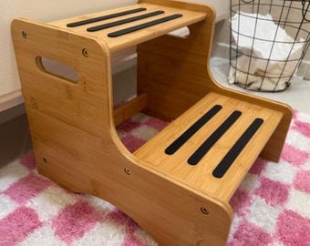 Monster Truck Step Stool for Kids, Toddler Step Stool, Wooden