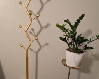 Tree-Shaped Metal Coat Rack Stand with 8 Hooks | Modern Freestanding Coat Tree for Entryway, Bedroom  Office | Sturdy Iron Hallway Organizer