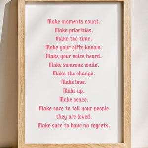 Make, Motivational Wall Art, Positive Wall Decor, Printable Wall Art, Minimalist Art Poster