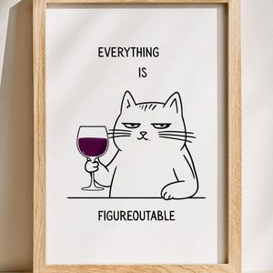 Funny Positive Affirmation Printable Wall Art, Everything is Figureoutable, Motivational Wall Art For Home or Office Wall Decor