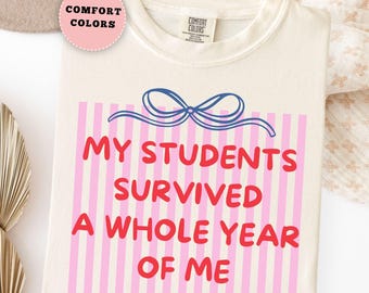End of year Teacher Shirt, Comfort Colors Last day of School teacher shirts, Striped Teacher Summer Tshirt, Teacher Appreciation Gift