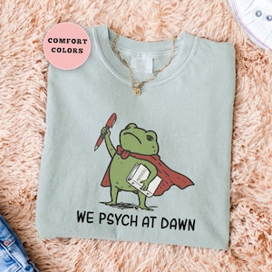 school psychologist shirt, Comfort Colors school psych shirts, funny frog psych t shirt, back to school psychologist gifts, school staff tee image 1
