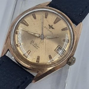 Vintage JOVIAL De Luxe 21 Jewels Swiss Men&#39;s Manual Watch – Gold Plated Case – Not Fully Working