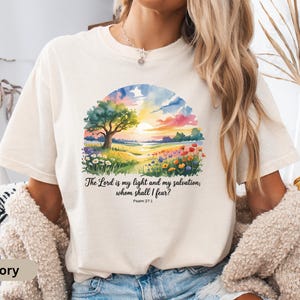 Comfort Colors Psalm T-shirt, Restored Soul Christian Shirt, Peaceful Bible Verse Shirt, Jesus Shirt For Women, Christian Floral Apparel