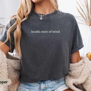 Comfort Colors Acadia Shirt, Maine Coastal Hiking Tee, National Park Nature Shirt, Outdoorsy Gift For Her, Minimalist Text Park Explorer Tee