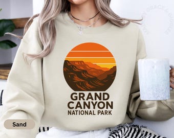 Grand Canyon Arizona Sweatshirt, Retro Sunset National Park Pullover