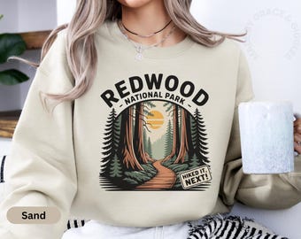 Sudadera del Parque Nacional Redwood, cuello redondo vintage de California