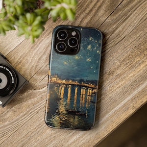 Starry Night Inspired Phone Case, Van Gogh Style iPhone Cover, Samsung Galaxy Tough Case, Gift For Art Lover, Feminine Art Phone Cover