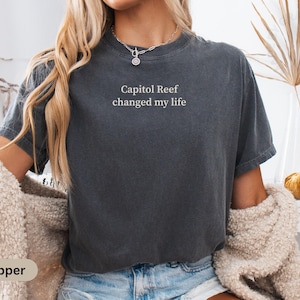Comfort Colors Capitol Reef Shirt, Retro Hiking Tee For Outdoor Explorer, National Park Souvenir, Utah Desert Travel Gift, Nature Memory Top