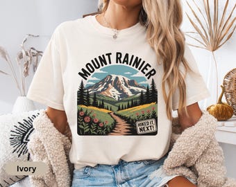 マウント・レーニア コンフォートカラーズ シャツ、ワイルドフラワートレイル、国立公園Tシャツ