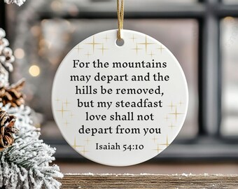 Trust In The Lord Ornament, Christian Christmas Tree Gift, Scripture Home Decor, Faith Based Ceramic Keepsake, Isaiah 54 Bible Verse Decor