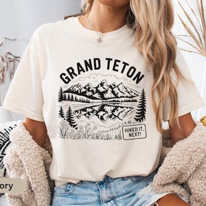 Komfort Farben Grand Teton Nationalpark Shirt, Wanderlust Wandershirt, Nationalparks T-Shirt, Outdoor Spur Liebhaber Top, Speichern Sie unsere Parks Tshirt