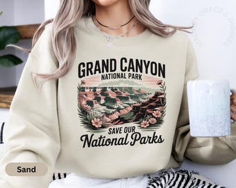 Grand Canyon Sweatshirt, Arizona Desert Crewneck, Wildflower National Park