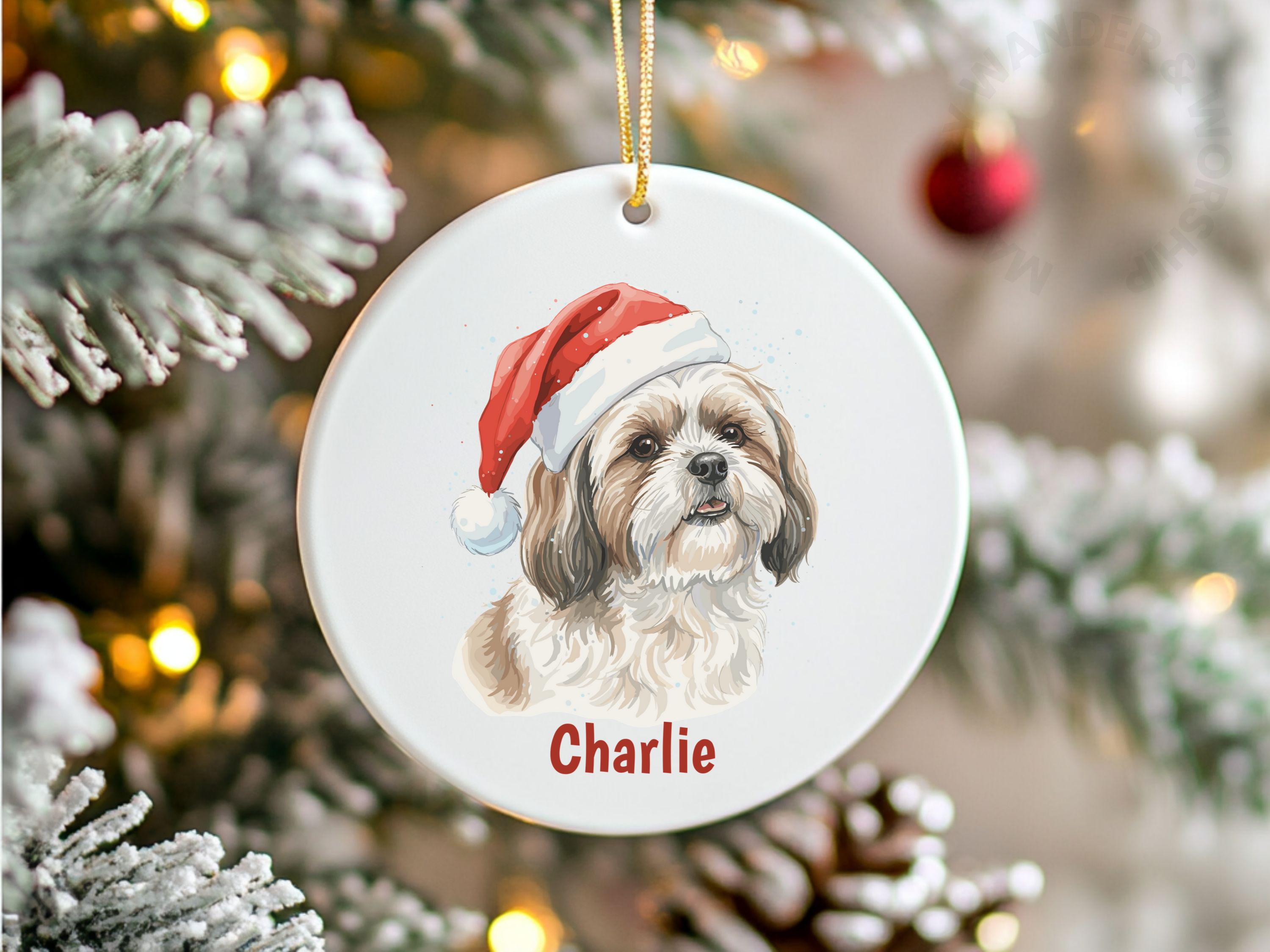 パーソナライズされたシーズー犬用オーナメント、かわいい犬の