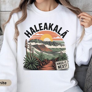 Haleakala Nationalpark Wandern Sweatshirt, Volcano Pfad Kuschliger Pullover, Hawaii Abenteuer Langarm Top, Pazifikinsel Wanderer Pullover Geschenk