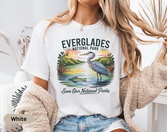 Chemise Comfort Colors du parc national des Everglades, t-shirt animalier rétro