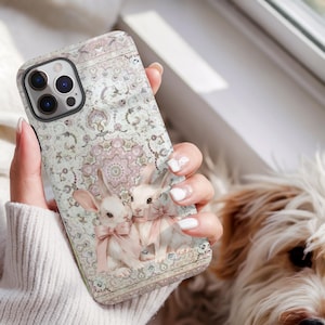 Vintage Angel Mandala iPhone Case, Aesthetic Baroque Cherub Phone Cover, Soft Pink Phone Case, Cottagecore Phone Case, Coquette Phone Case