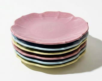 Colorful Pastel Lotus Plates by Lillian Vernon - Set of 6