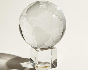 Vintage Crystal Globe on Stand