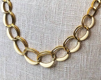 Vintage Trifari Gold and Enamel Necklace