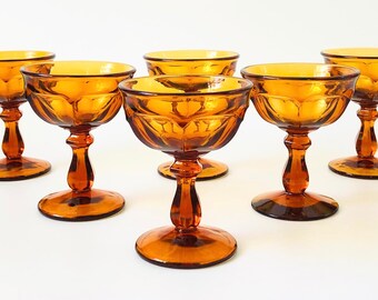 Amber Coupe Glasses  - Set of 6