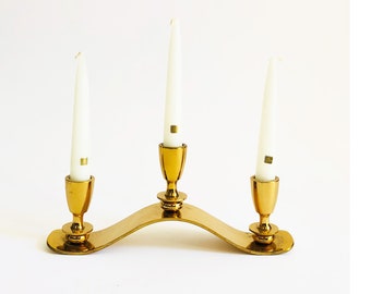 Gold Tone Candle Holder