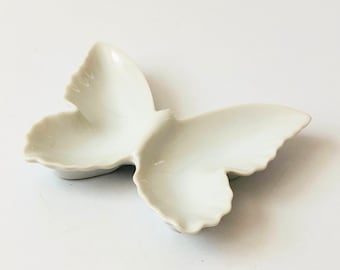 White Ceramic Butterfly Tray