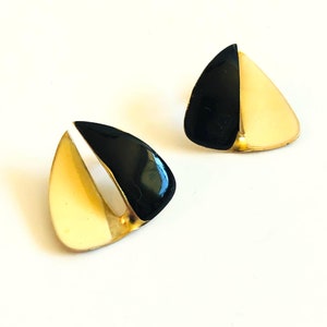 Vintage Triangular Enamel Earrings
