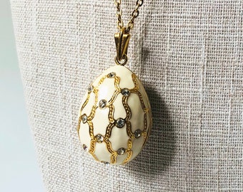 Vintage Jackie Orr Faberge Egg Necklace