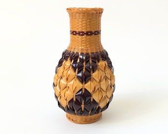 Wicker Vase with Ceramic Interior