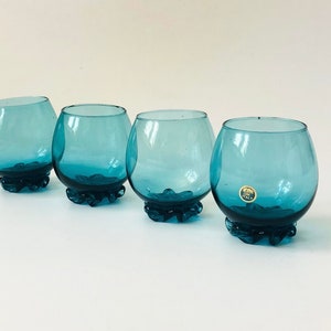 Blue Glass Cordials Set of 4 image 1