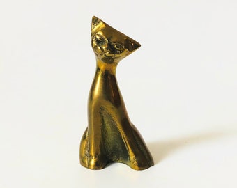 Petite Brass Cat