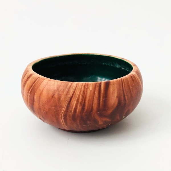 Small Terra Cotta Swirl Pottery Bowl by Romco