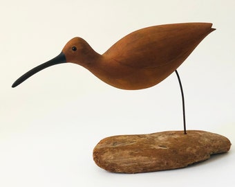 Large Carved Wood Sandpiper