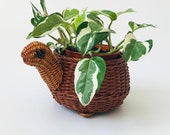 Vintage Wicker Turtle Basket