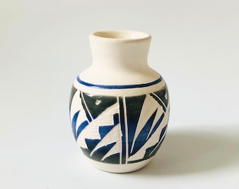 Carved Mexican Pottery Vase