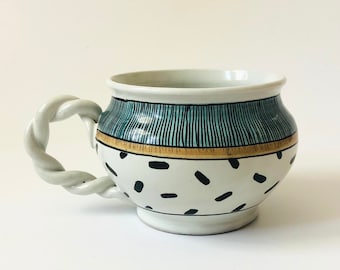Postmodern Art Pottery Mug by Barry and Rosalind Hage