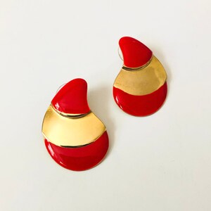 Vintage Red Enamel Earrings