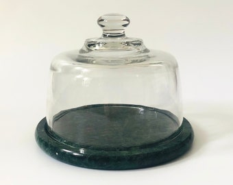 Glass Cloche on Green Stone Base